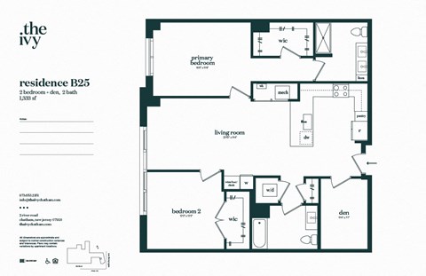 B25-AP-B45 Floor Plan at The Ivy, Chatham New Jersey
